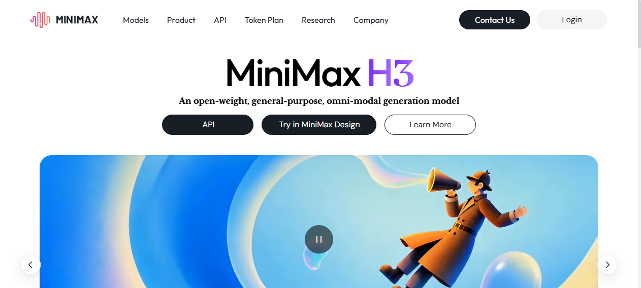 MiniMax官网 – 国产大模型公司｜MiniMax H3开源全模态与H3 Max视频模型