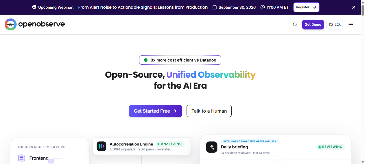 OpenObserve官网 – 开源AI可观测性平台｜AI Agent与大模型监控