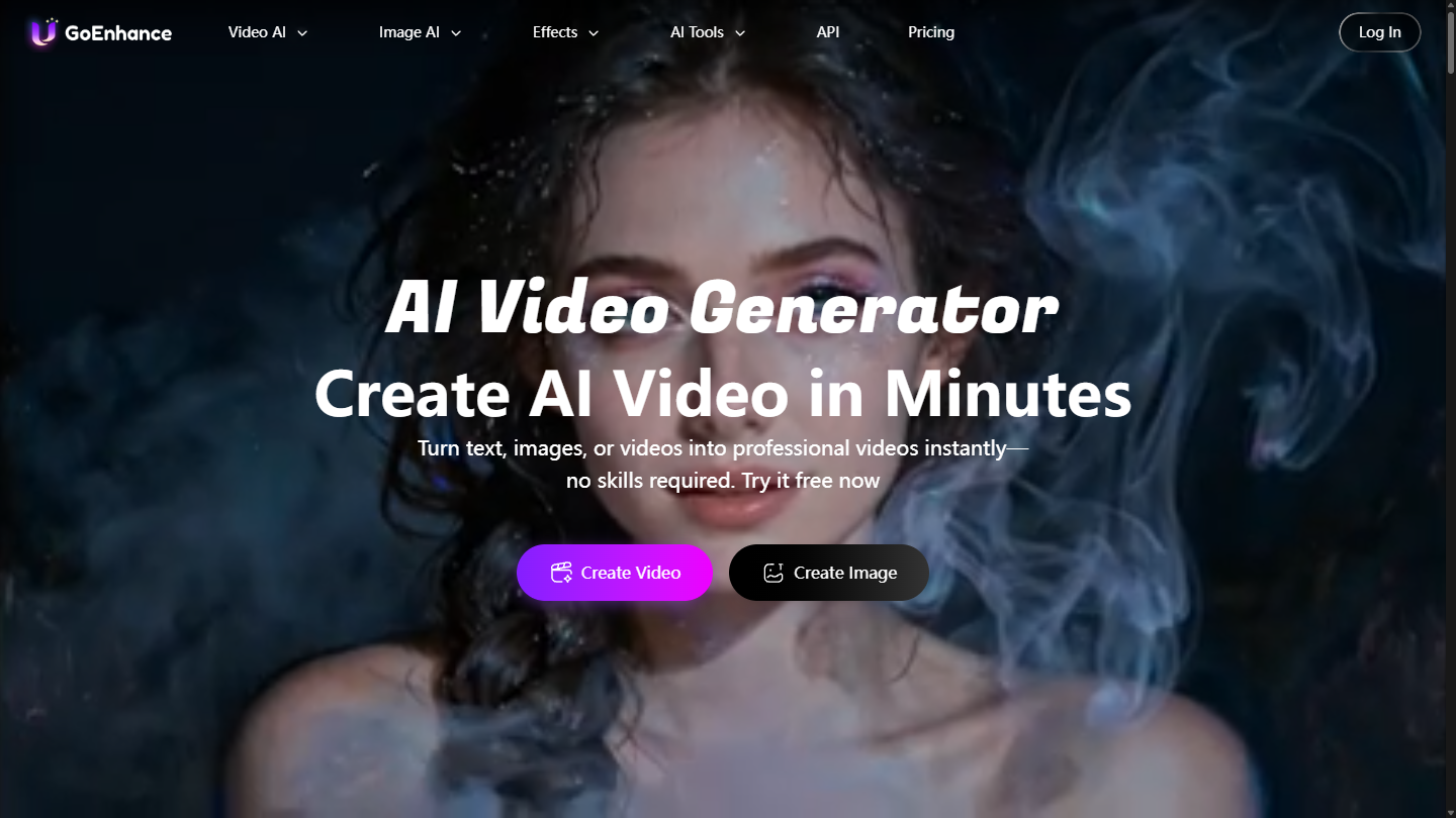 GoEnhance AI官网首页界面截图