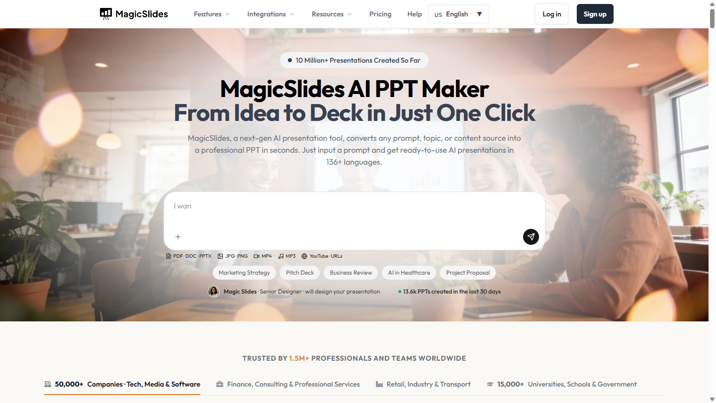 MagicSlides官网首页界面截图