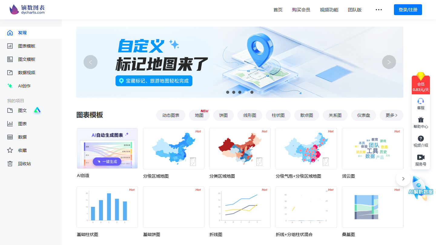 镝数图表官网首页界面截图