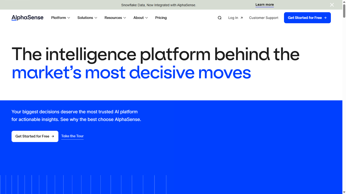 AlphaSense官网首页界面截图