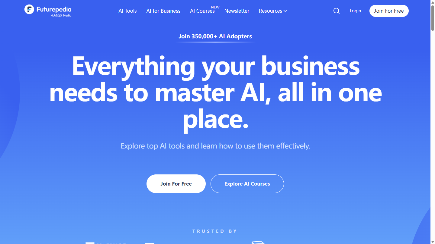 Futurepedia官网首页界面截图