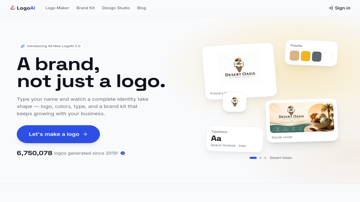 LogoAI官网 – AI智能Logo与品牌形象设计平台｜LogoAI官方入口
