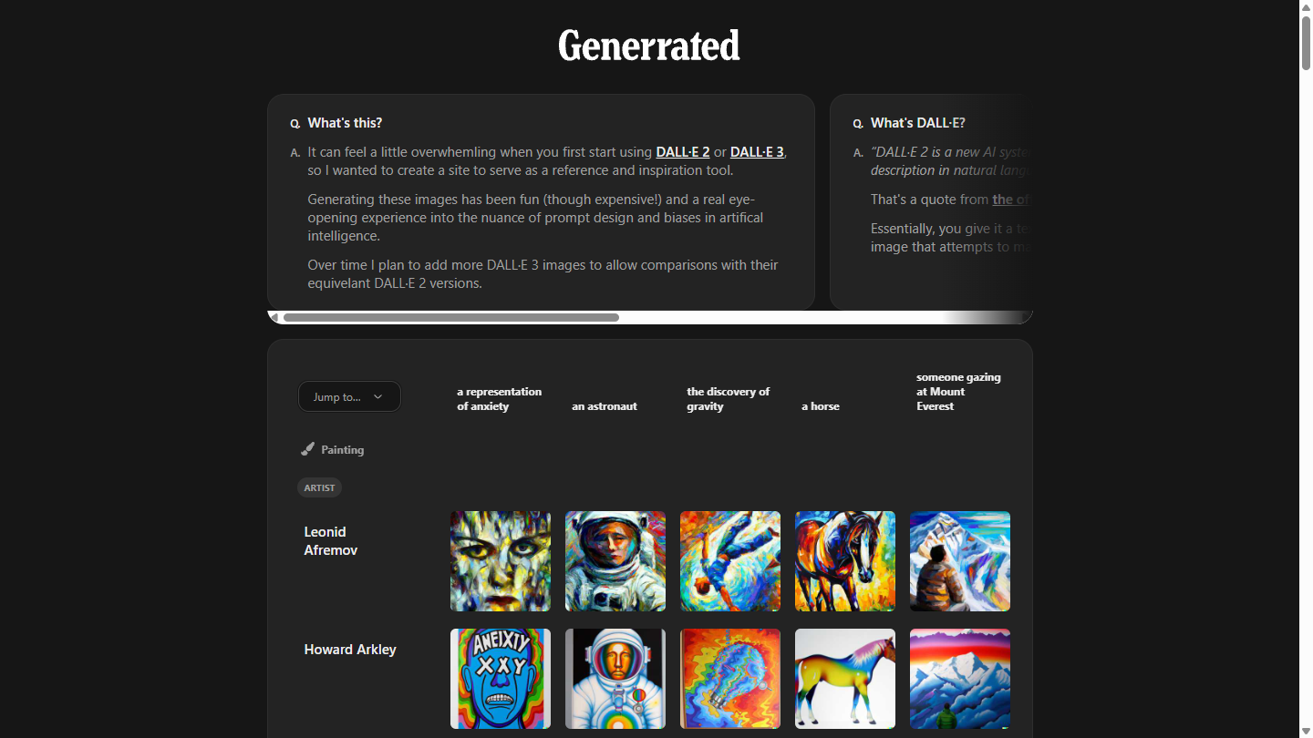 Generrated官网首页界面截图