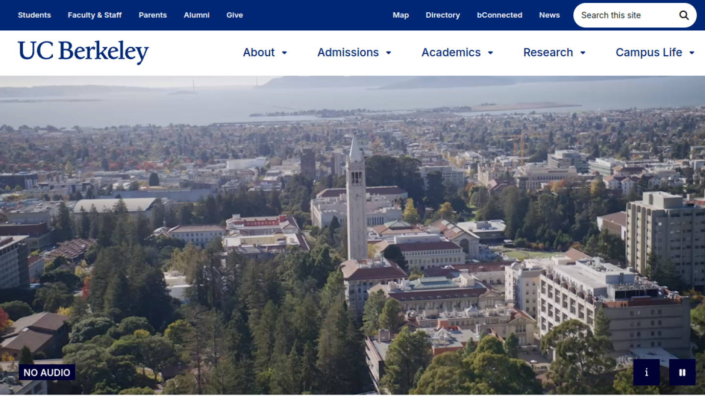 UC Berkeley官网首页界面截图