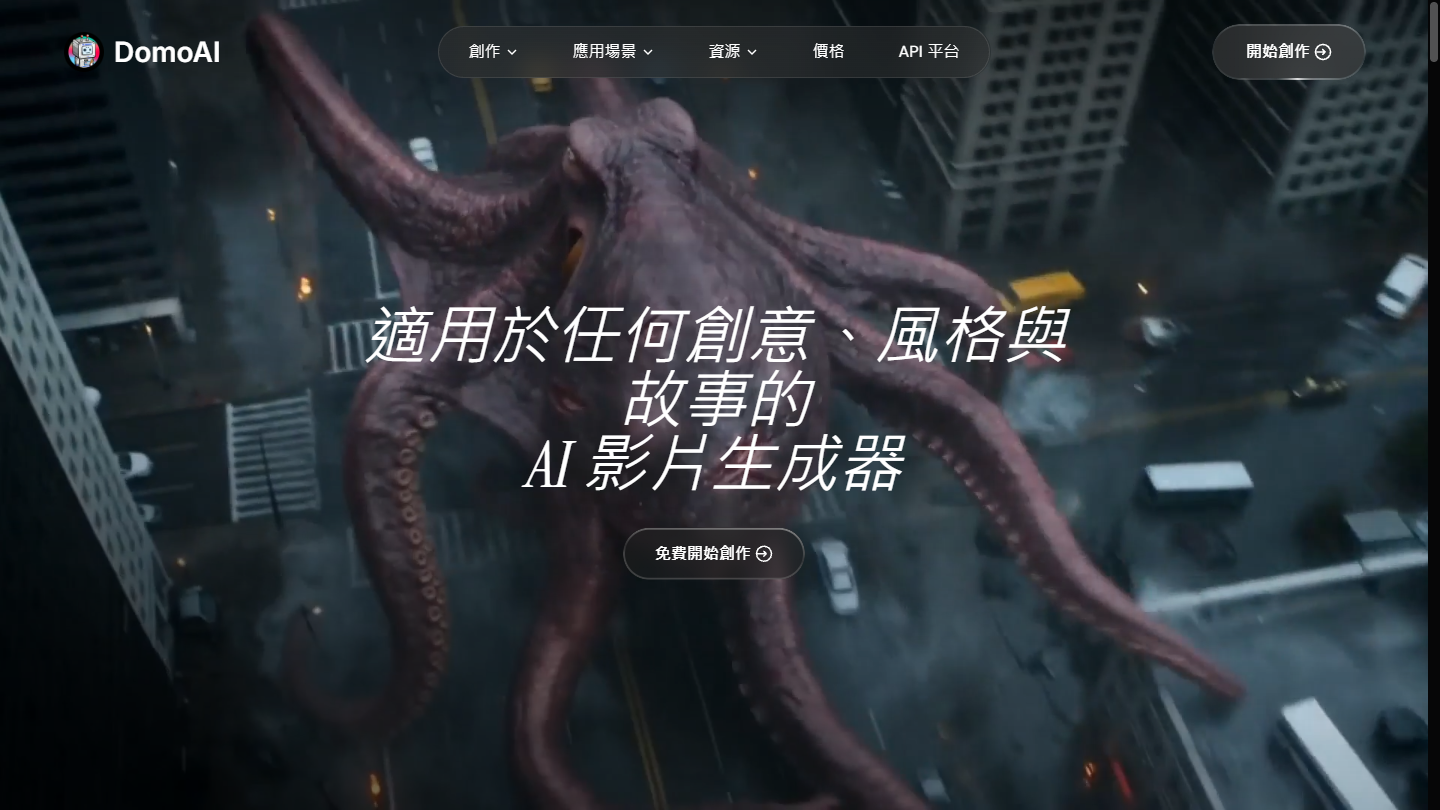 DomoAI官网首页界面截图