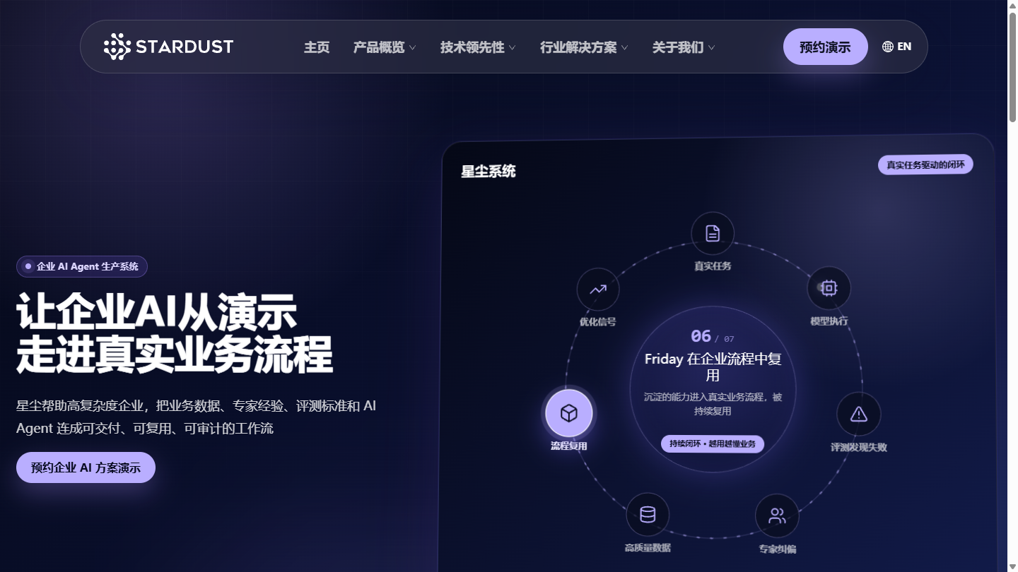 星尘Stardust官网 – 企业 AI Agent 生产系统｜星尘Stardust官方入口